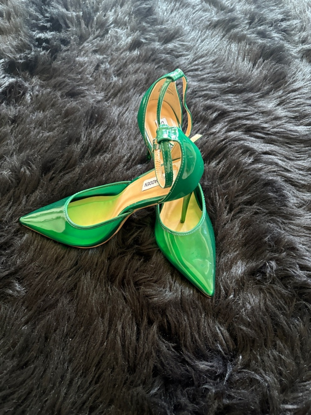 Steve Madden Green Patent Pointed-Toe Stiletto Heels